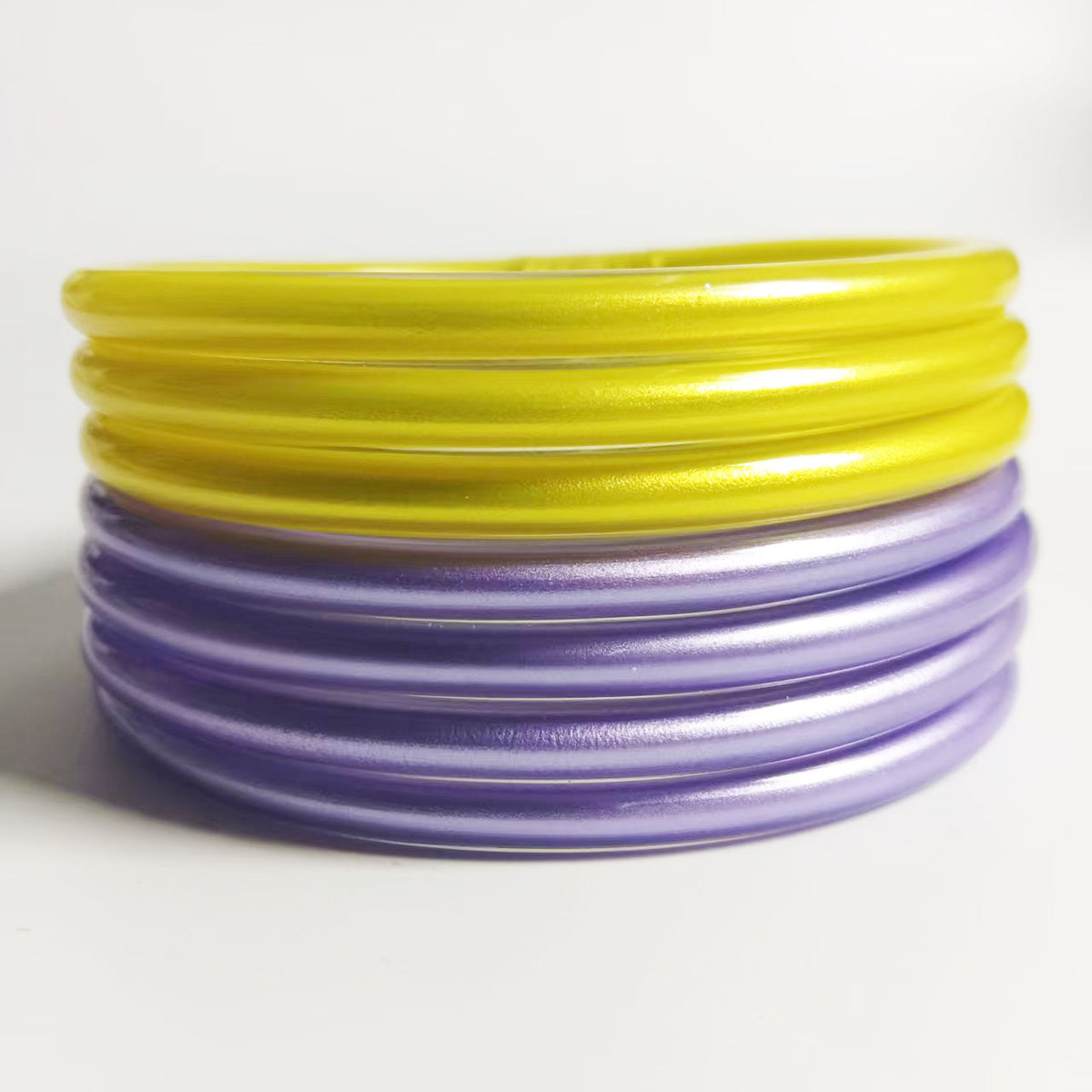 Amazon's Best Selling Pvc Silicone Tube Gold Powder Bracelet Cross-Border Jelly Bangles Popular Bracelet 7 Layers