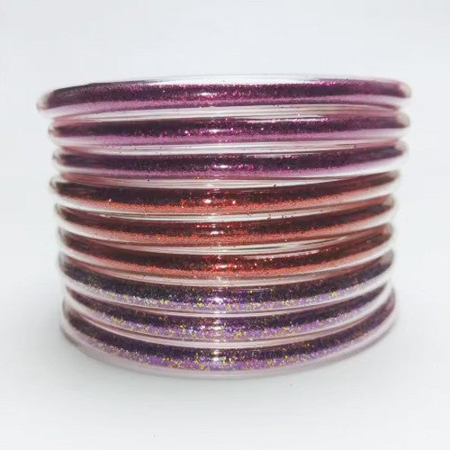 Amazon Best Selling Pvc Silicone Tube Gold Powder Bracelet Jelly Bangles Bracelet Cross-Border 9-Layer Bracelet Mix