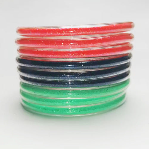 Amazon Best Selling Pvc Silicone Tube Gold Powder Bracelet Jelly Bangles Bracelet Cross-Border 9-Layer Bracelet Mix