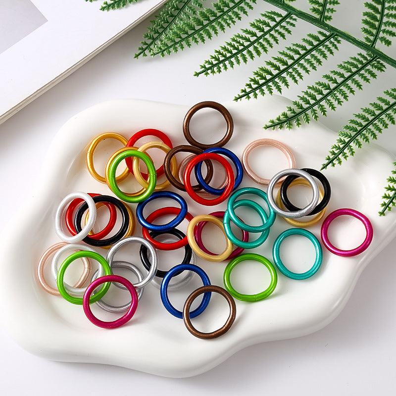 Multi-Color Fabric Edging Small Ring Glossy Fabric Ring Children's DIY Jewelry Accessories Small Ring Wholesale