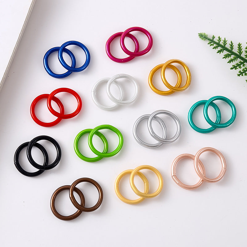 Multi-Color Fabric Edging Small Ring Glossy Fabric Ring Children's DIY Jewelry Accessories Small Ring Wholesale