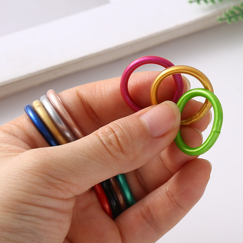 Multi-Color Fabric Edging Small Ring Glossy Fabric Ring Children's DIY Jewelry Accessories Small Ring Wholesale
