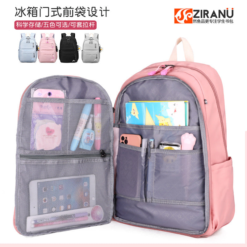 New Refrigerator Style Door Opening Fashion Student Schoolbag Girl Backpack Multi-Compartment Junior High School Student Casual Backpack Trend