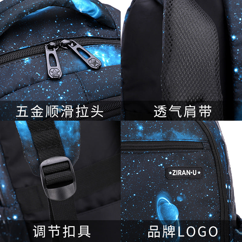 Cross-border explosions natural fish new student schoolbag grade 4-6 boys and girls backpack printing generation
