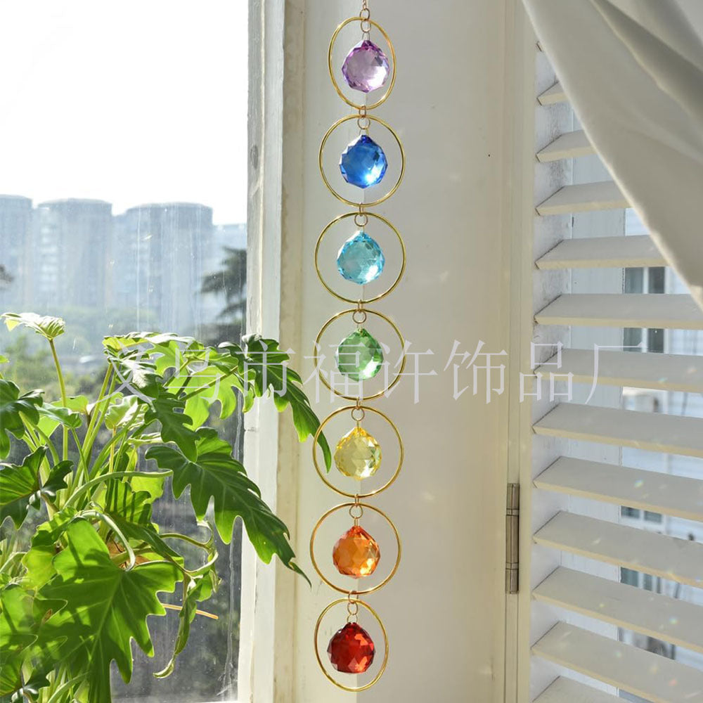 Suncatcher Colorful Hanging Crystal Ball Wind Chime Pendant Window Courtyard Decoration Sun Catcher Light Catcher