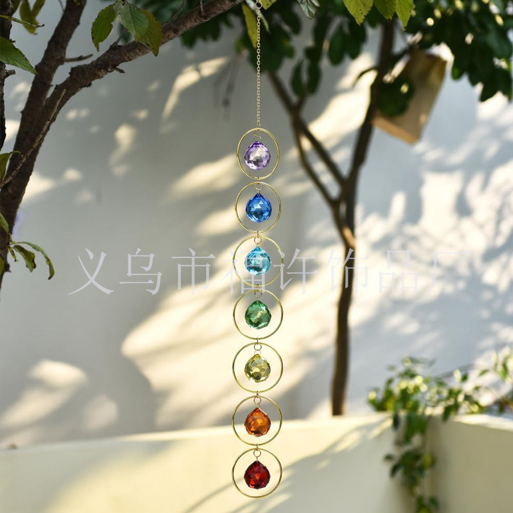 Suncatcher Colorful Hanging Crystal Ball Wind Chime Pendant Window Courtyard Decoration Sun Catcher Light Catcher