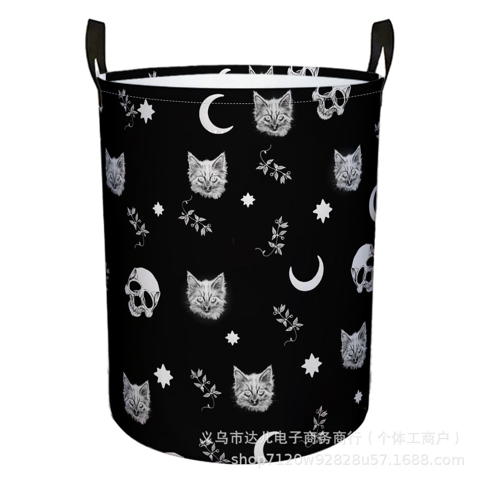 New Cross-Border Model for All Seasons, Versatile Household Foldable Round Laundry Basket, Large Bathroom Storage Basket