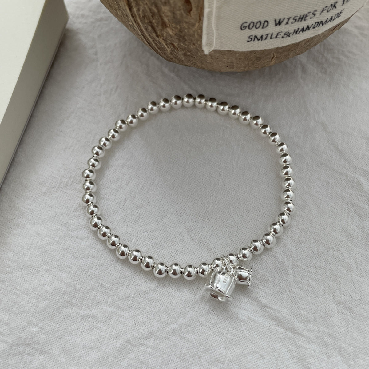 Tiki Real Pat S925 Sterling Silver Suzuki Orchid Freshwater Pearl Bracelet Women's Light Luxury Exquisite Silver Bead Bracelet Stacked Wear Bracelet
