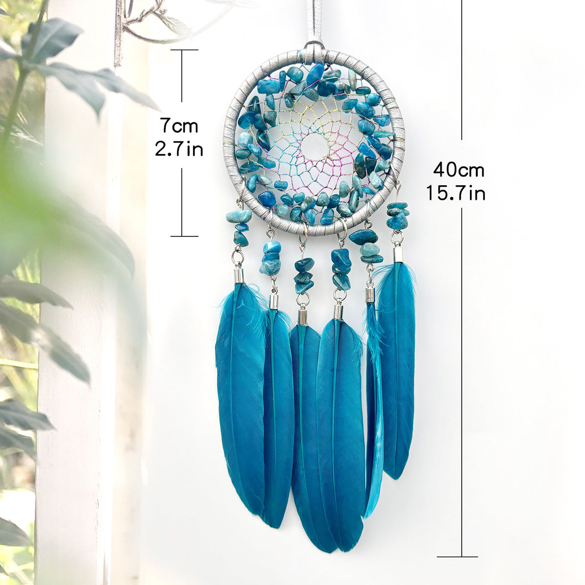 Crystal stone car pendant niche high-level sense original ins wind heavy industry car hanging dream net