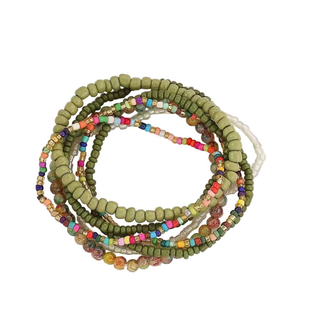 Vacation-Style Handmade Beaded Multi-Layered Seed Bead and Glass Mix-And-Match Stackable Jewelry Bracelets Wholesale