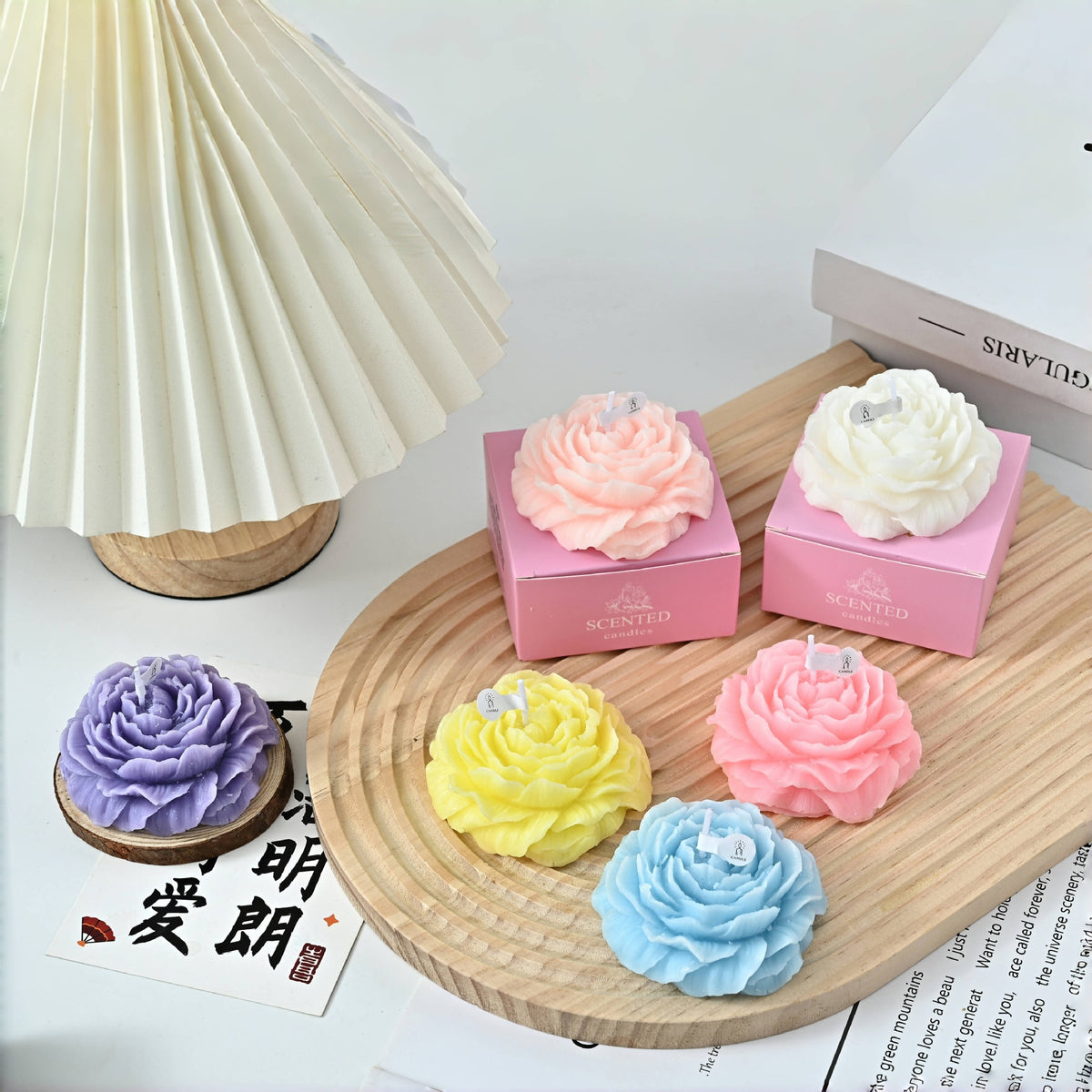 DIY Handmade Peony Flower Scented Candle Ins Home Bedroom Ornament Gift Flower Scented Candle Wholesale