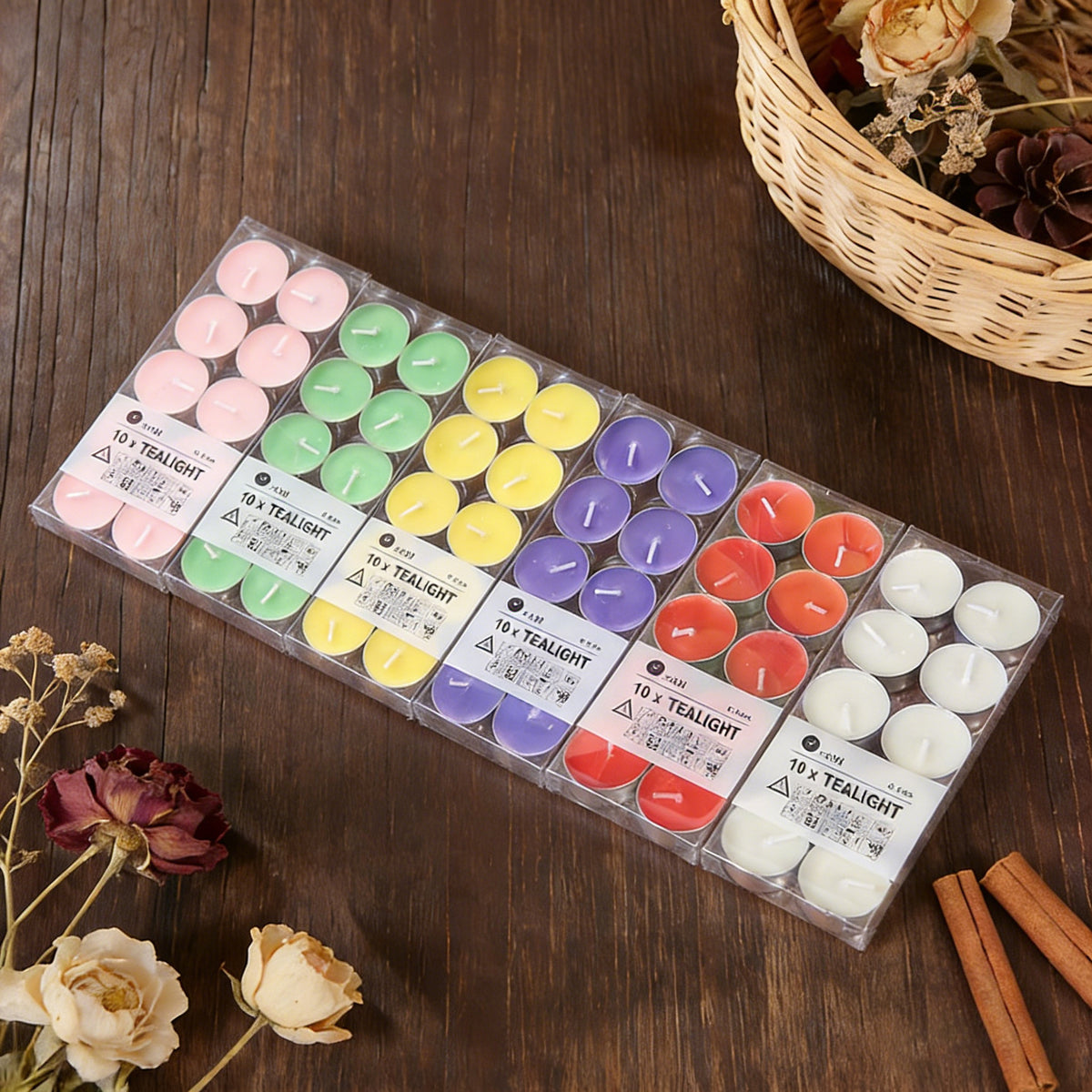 Pvc 10-Pack Tealight Round Aluminum Shell Transparent Plastic Box Butter Candle Wax Candle Household Holiday Small Candles
