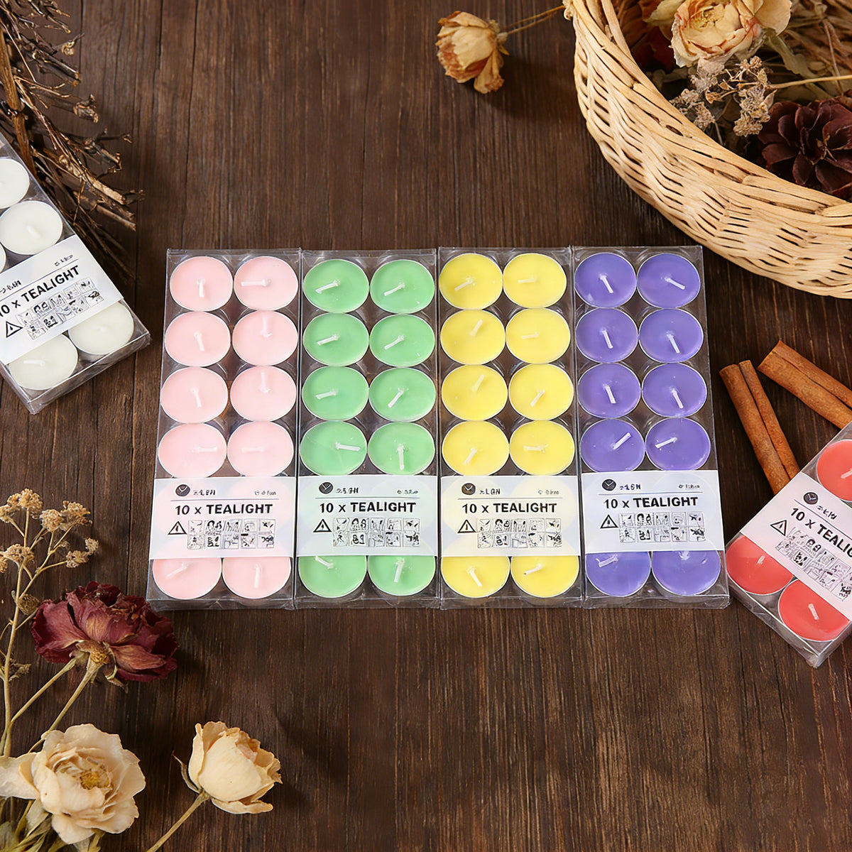 Pvc 10-Pack Tealight Round Aluminum Shell Transparent Plastic Box Butter Candle Wax Candle Household Holiday Small Candles