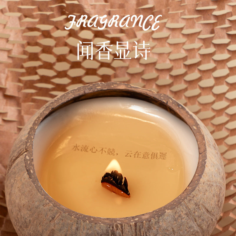 Xizang Coconut Shell Scented Candle Gift Box Niche High-End Atmosphere Bedroom Incense Fresh Sea Breeze Series Souvenirs