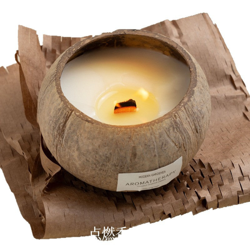 Xizang Coconut Shell Scented Candle Gift Box Niche High-End Atmosphere Bedroom Incense Fresh Sea Breeze Series Souvenirs