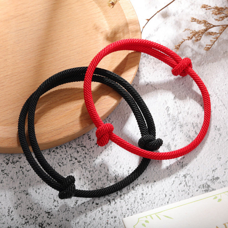 Benmingnian Red Rope Body Protection Bracelet Simple Milan Rope Black Rope Red Rope Couple Bracelet Hand-woven Hand Rope Wholesale