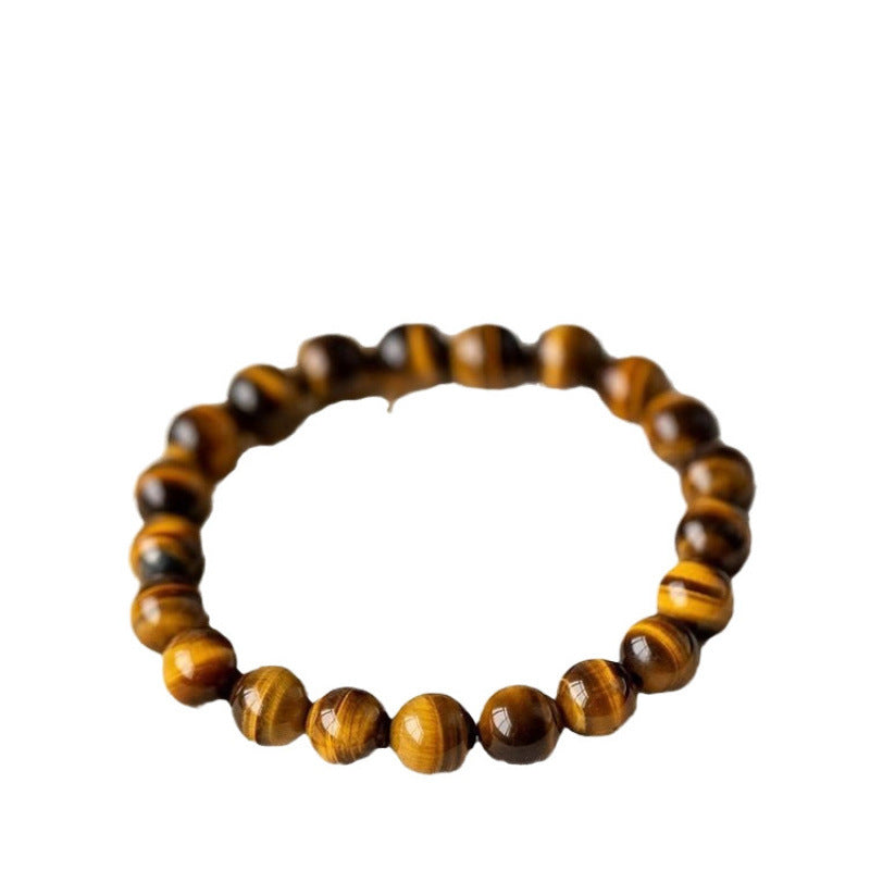 Quartz Stone Gold Tiger Eye Stone Bracelet for Women, Three-Sided Golden Tiger Eye Stone Bracelet, Gift for Girlfriend, Couple's Birthday Present