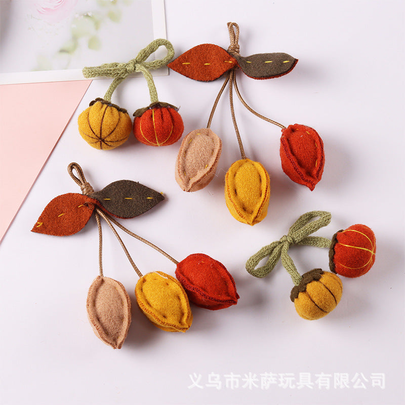 Cartoon three-dimensional cotton-filled pumpkin flower headband brooch female cute Japanese fabric clothes bag scarf accessories