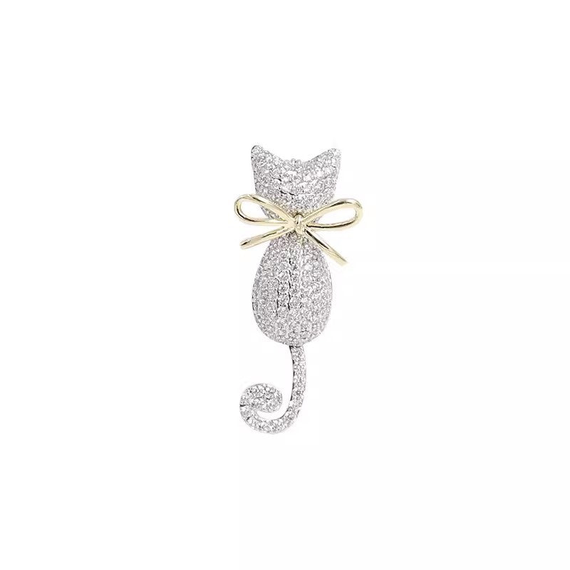 Japanese and Korean Style Cute Kitten Brooch High-end Women's Personalized Animal Corsage Anti-stray Pin Sweater Coat Suit Accessories