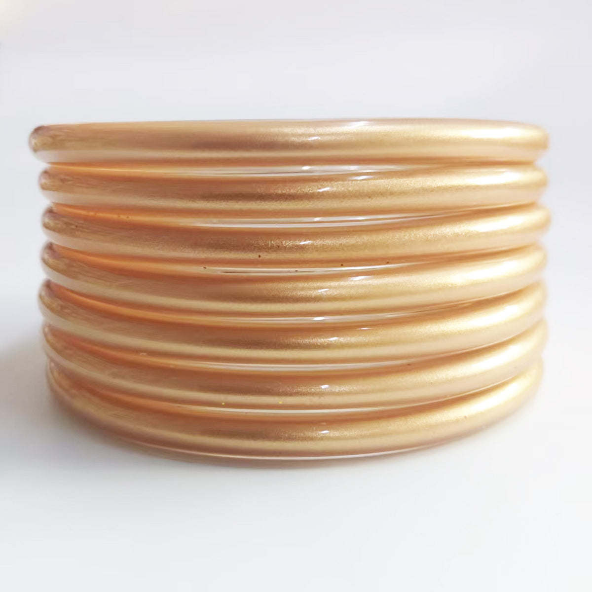 7-Layer Plastic Silicone Bracelets Gold Foil Jelly Bangles Multi-Layer Silicone Gold Foil Paint Bracelets Factory Direct Sales