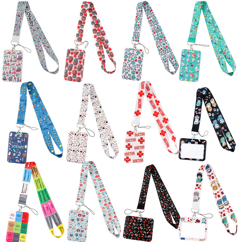 Doctor Pills Cat Mobile Phone Lanyard Card Set Combination Bus Card Factory Brand Work Medical Lanyard Campus Card Pendant