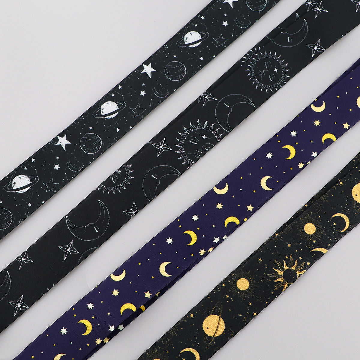 Starry Sky Planet Moon Mobile Phone Cartoon Lanyard Id Card Tag Hanging Neck Key Chain