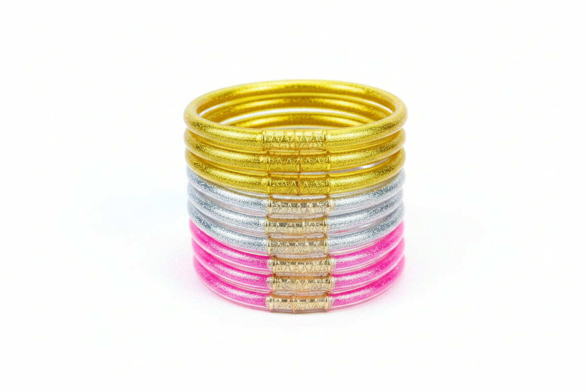 9-Layer Gold Powder  Double-Spell Three-Spell Combination Shiny Candy Color Silicone Women's Bracelet