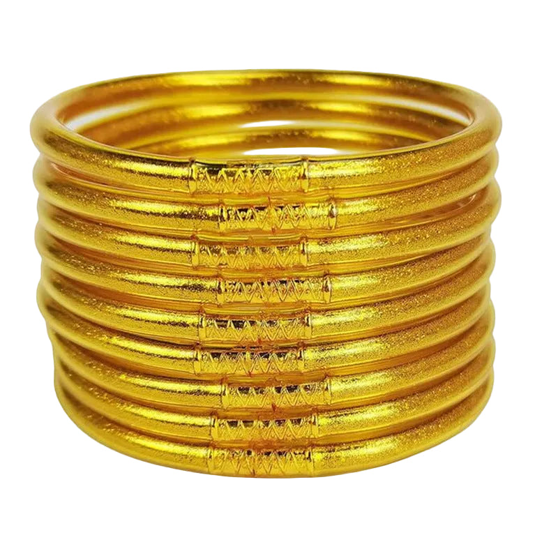 9-Layer Gold Powder  Double-Spell Three-Spell Combination Shiny Candy Color Silicone Women's Bracelet
