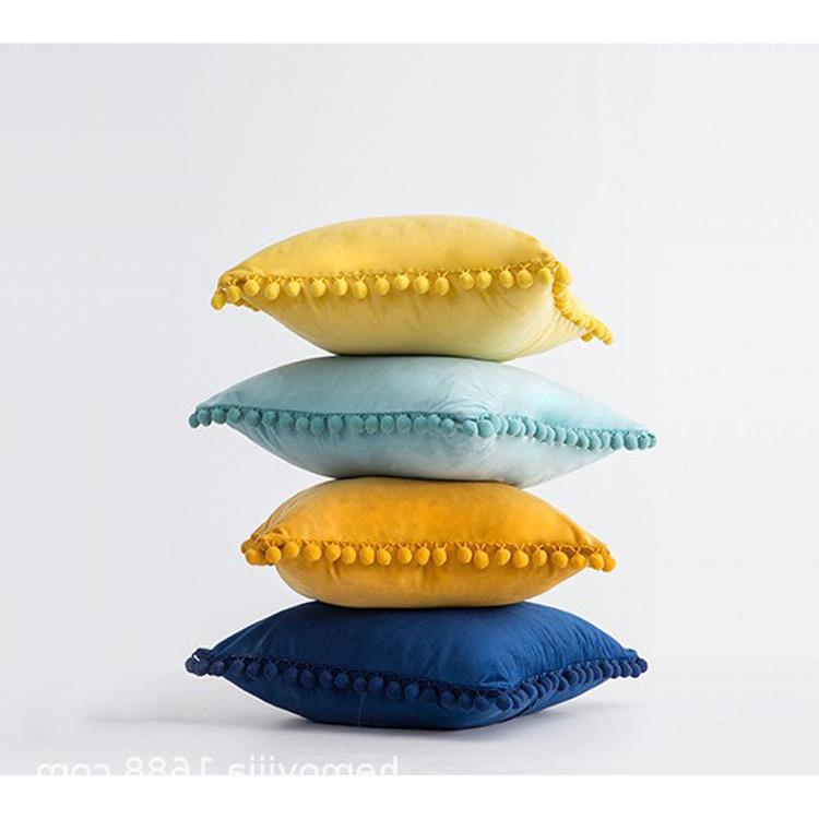 Factory in stock plain fur ball pillow modern minimalist sofa pillow bedside waist pillow cross-border delivery