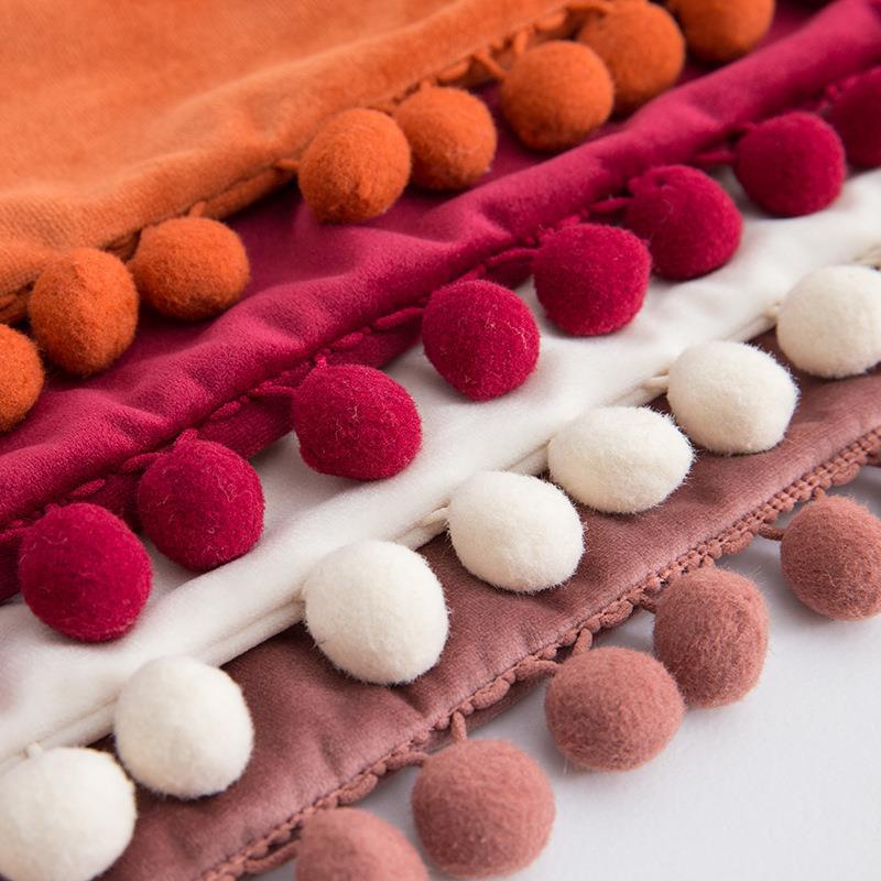 Factory in stock plain fur ball pillow modern minimalist sofa pillow bedside waist pillow cross-border delivery