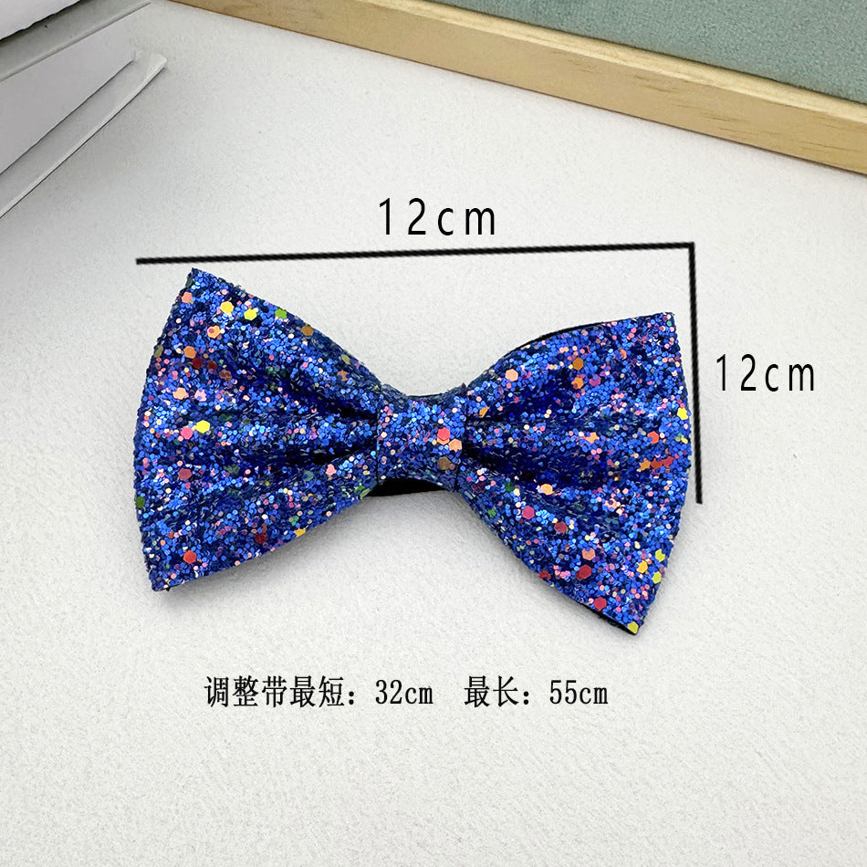 Bow Tie Men's Wine Blue Black Glitter Wedding Groom Best Man Wedding Knot-Free Men's Suit Shirt European and American Bow Tie