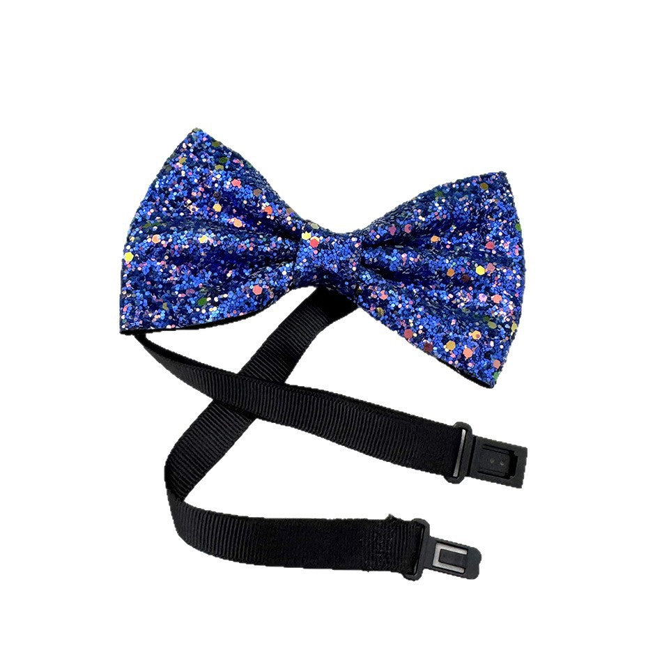 Bow Tie Men's Wine Blue Black Glitter Wedding Groom Best Man Wedding Knot-Free Men's Suit Shirt European and American Bow Tie