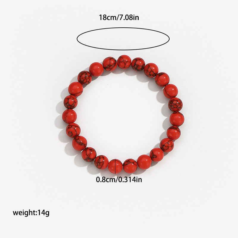 5pcs Natural Turquoise 8mm Beaded Bracelet Unisex Couple Gift Fashion BraceletS