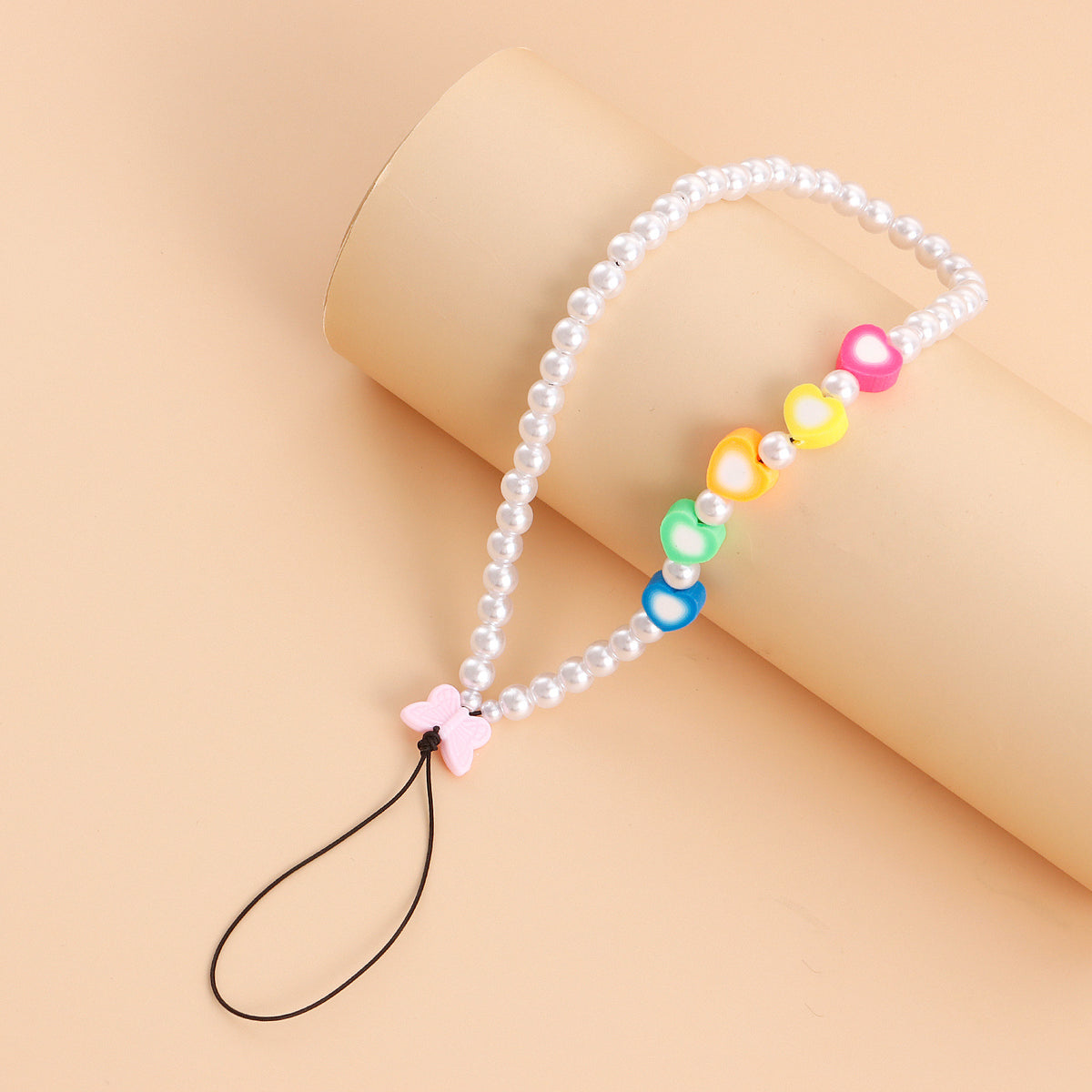 ins European and American style hot beaded mobile phone rope women's new mobile phone chain DIY love letter combination free matching