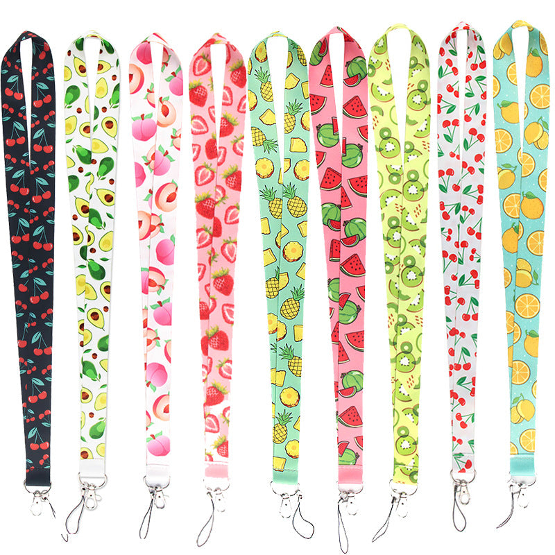 Mobile Phone Lanyard Cherry Avocado Watermelon Pineapple Kiwi Strawberry Grape Id Card Camera Strap Fruit Style