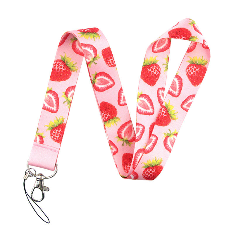 Mobile Phone Lanyard Cherry Avocado Watermelon Pineapple Kiwi Strawberry Grape Id Card Camera Strap Fruit Style