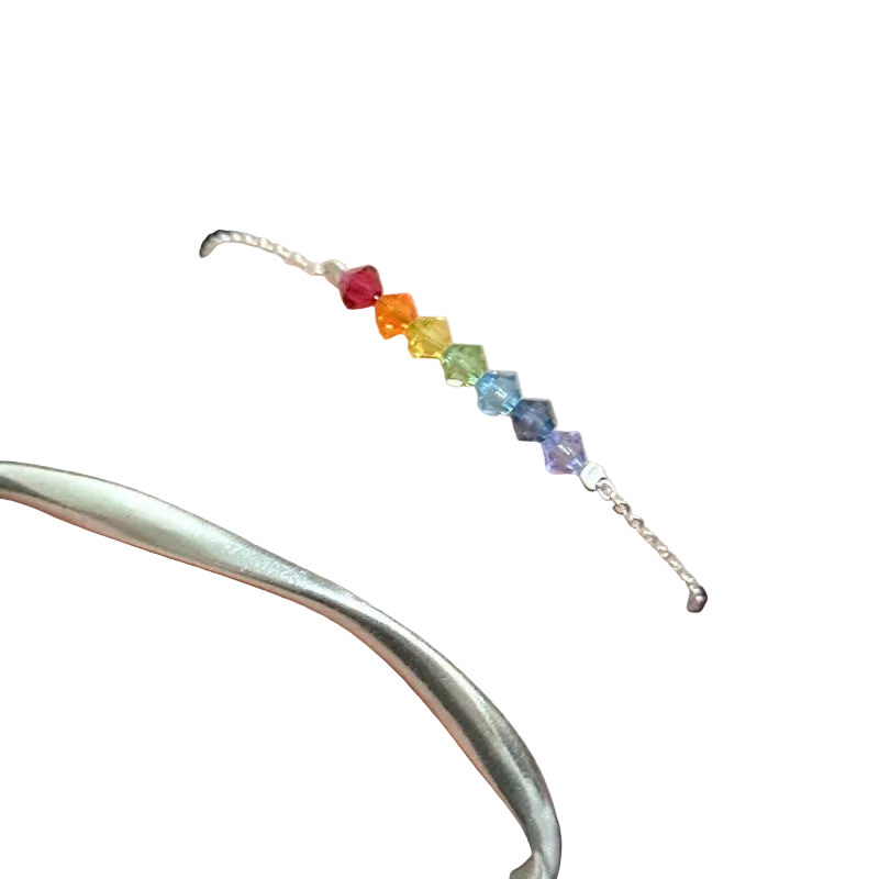 Rainbow Summer Gradient Color Zircon Bracelet Sweet Beauty High-Looking Value Niche High-Grade Temperament Female Summer