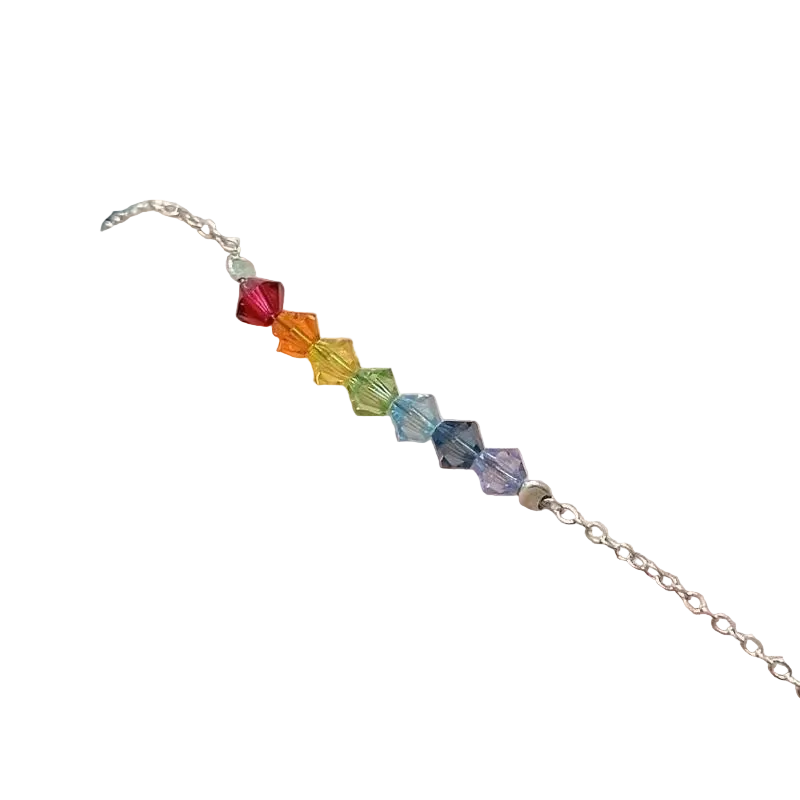 Rainbow Summer Gradient Color Zircon Bracelet Sweet Beauty High-Looking Value Niche High-Grade Temperament Female Summer