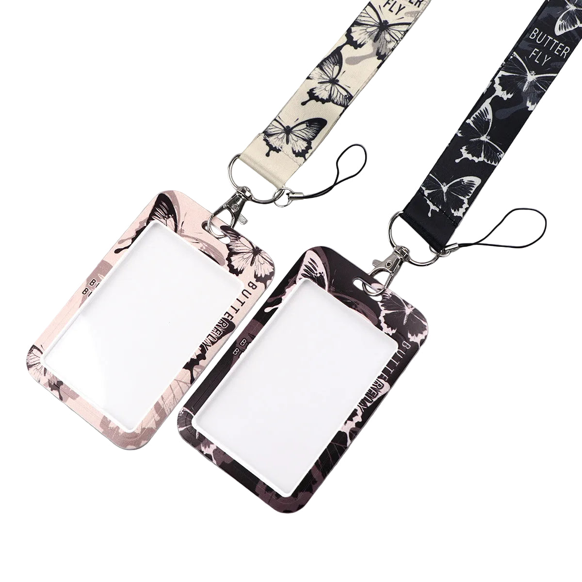 New Retro High-grade Butterfly Lanyard Card Set Ribbon Student Daily Simple Hanging  Combination Work Card Mobile Phone