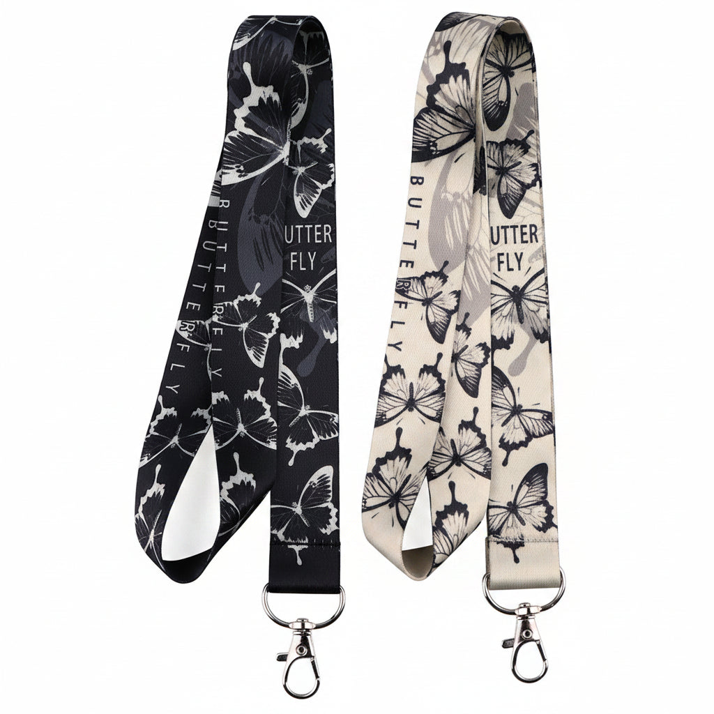 New Retro High-grade Butterfly Lanyard Card Set Ribbon Student Daily Simple Hanging  Combination Work Card Mobile Phone