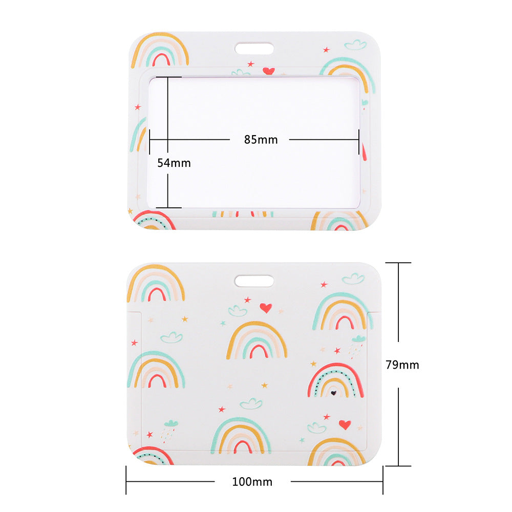 Rainbow Series Mobile Phone Hanging Rope Card Set U Disk Hanging Rope Ribbon Work Bus Listing Plastic Hard Card Set