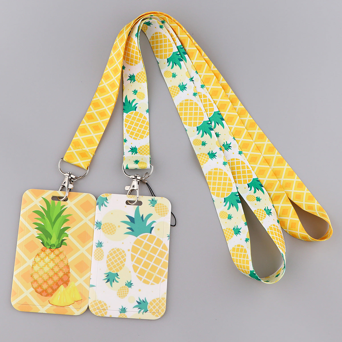 Fruit avocado pineapple strawberry lemon mobile phone rope webbing certificate bus ID card work hard shell card set