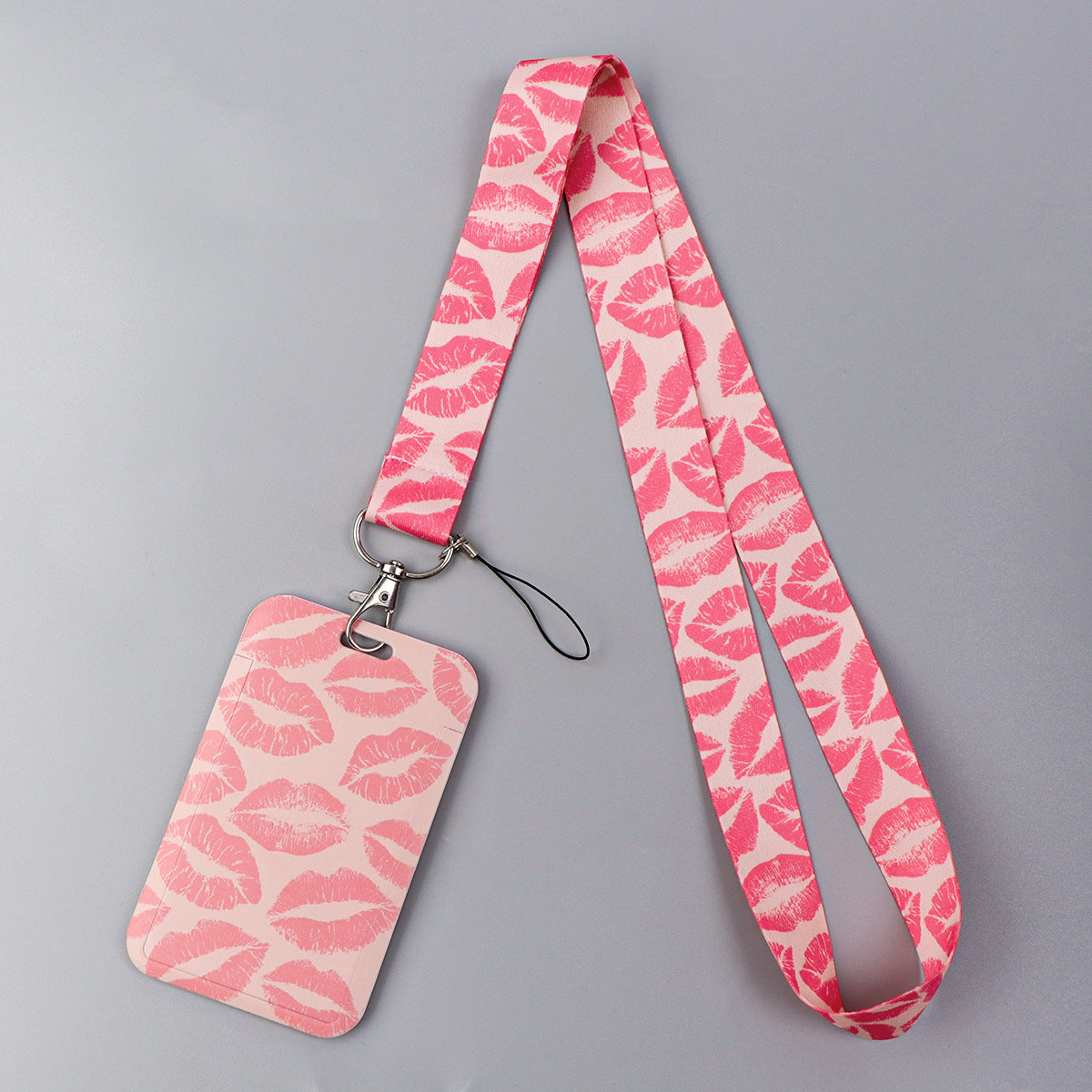New Heart-Shaped Mobile Phone Lanyard Card Holder Student Bus Card Exhibition Id Personalized Trendy Hard Shell Protective Cover