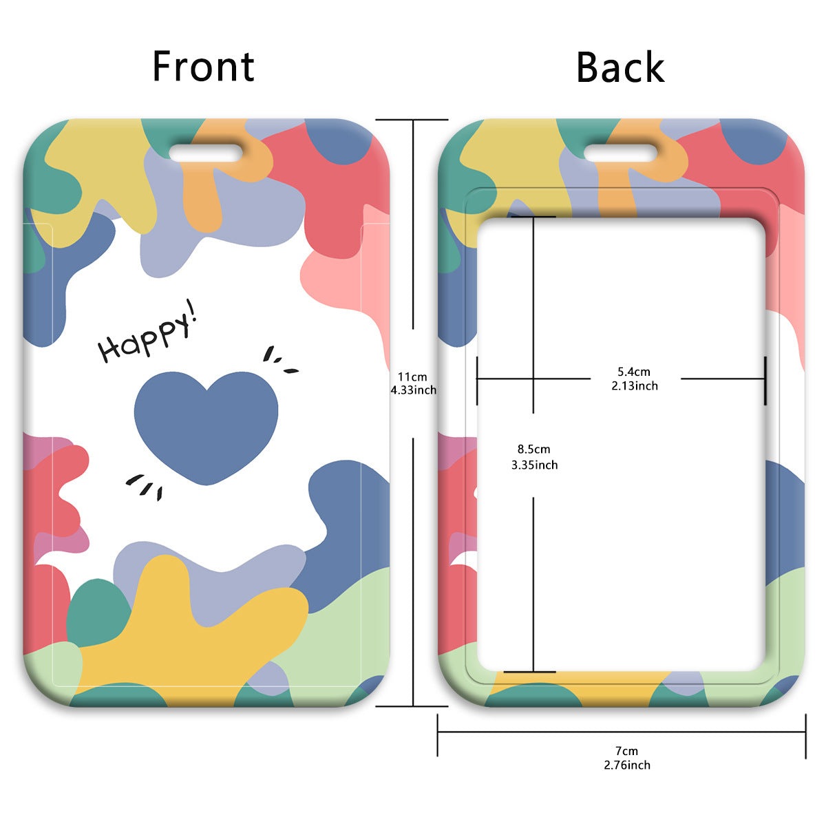 New Heart-Shaped Mobile Phone Lanyard Card Holder Student Bus Card Exhibition Id Personalized Trendy Hard Shell Protective Cover