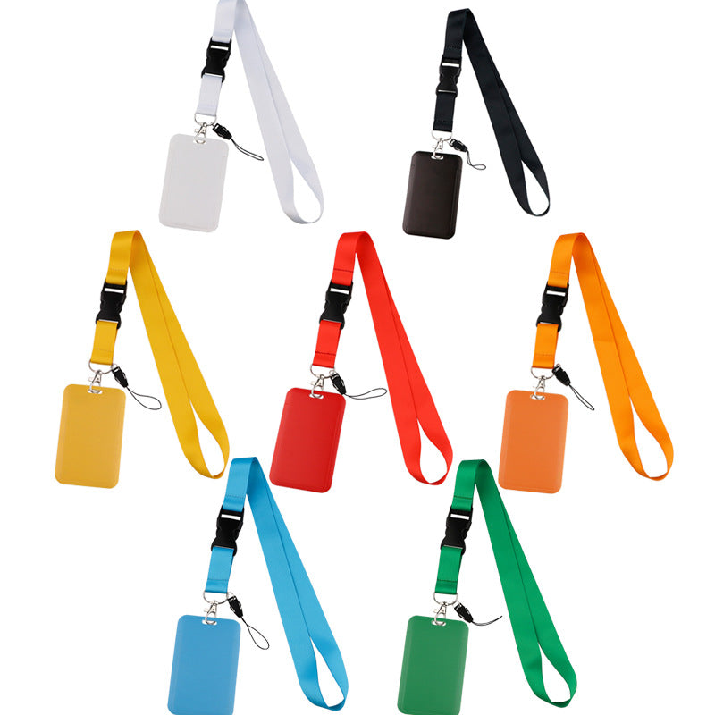Twelve-Color Mobile Phone Lanyard, Hard-Shell Card Holder for Id, Camera, Keys, Work Badge, and Bus Pass