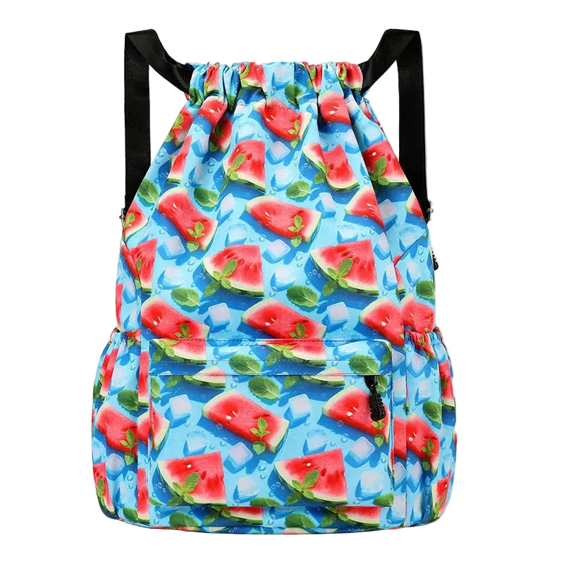 Casual  Lightweight Drawstring Backpack Large Capacity Hiking Travel Bag Waterproof Bag Drawstring Pocket