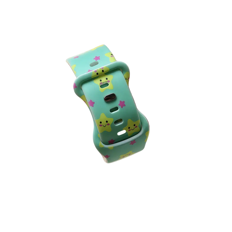 Suitable for Apple iWatch Butterfly Buckle Printed Silicone Watch Strap S10/11 Smart Watch Replacement Sports Strap