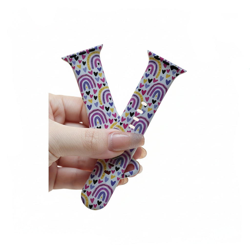 Apple Watch Apple Watchs10 Flower Printed Silicone Strap IWatch