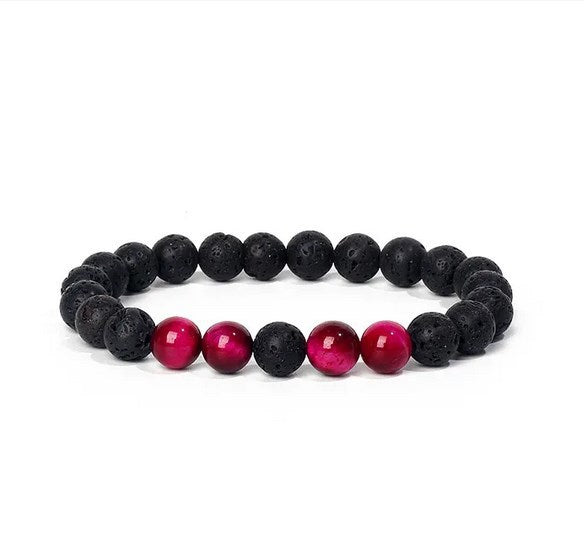 8mm Tiger Eye Stone volcanic stone female gift yoga bracelet DIY agate beads bracelet cross-border supply f21