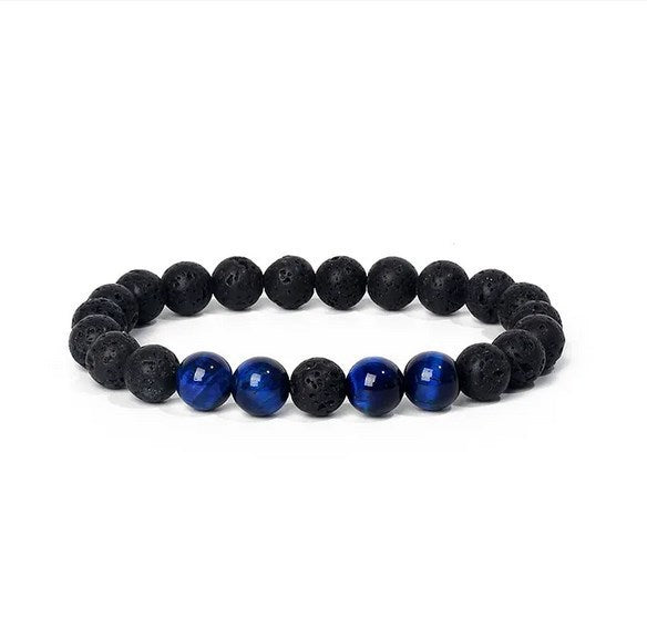 8mm Tiger Eye Stone volcanic stone female gift yoga bracelet DIY agate beads bracelet cross-border supply f21